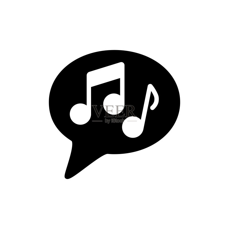 音符语音气泡矢量字形图标图标素材