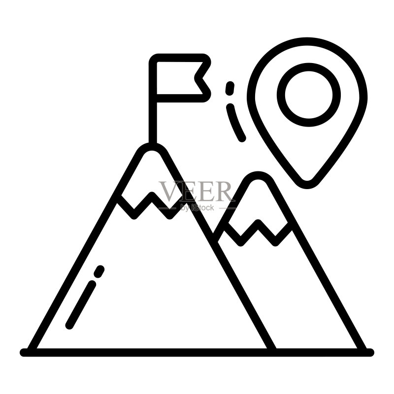 地图定位和导航路线图标图标素材