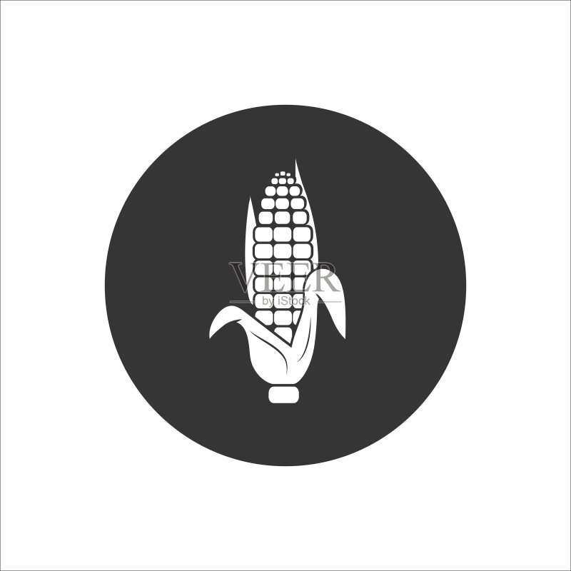白色玉米图标矢量图图标素材