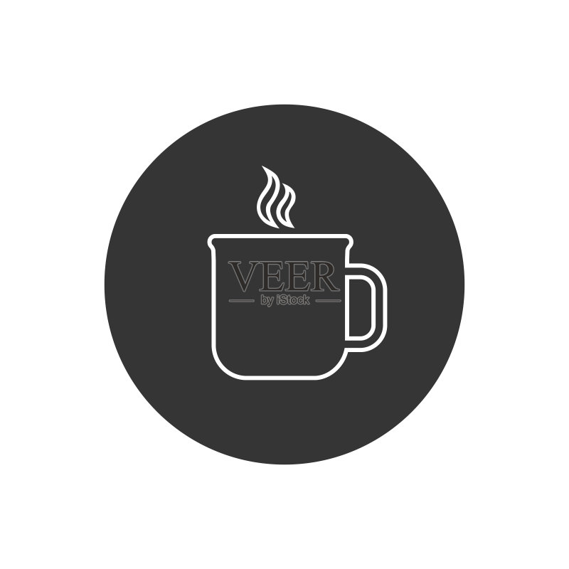 白色背景上的茶杯线条图标矢量素材图标素材