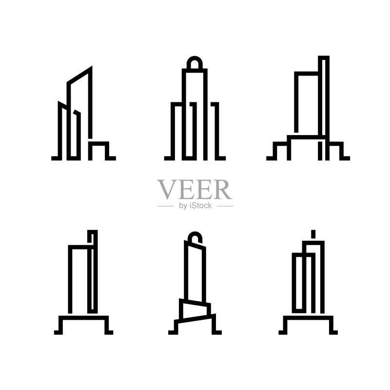 扁平风格建筑图标LOGO矢量素材图标素材