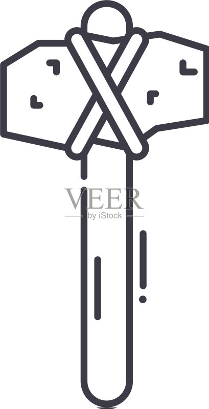 史前工具线性隔离图标图标素材
