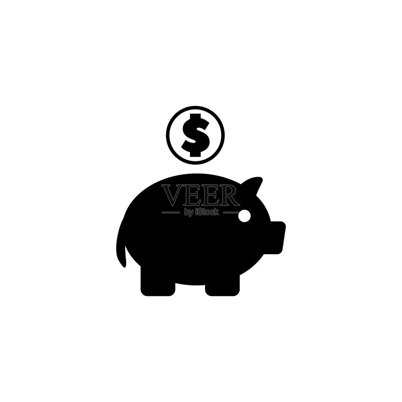 存钱罐金融理财扁平图标图标素材