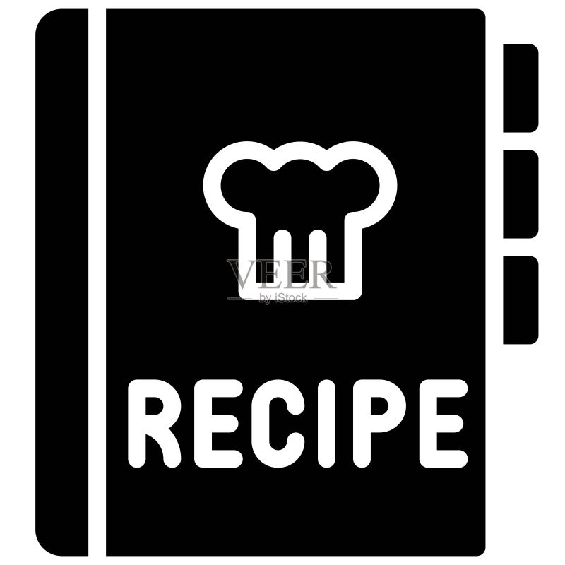 面包店食谱书图标,面包店和烘焙相关矢量图标素材