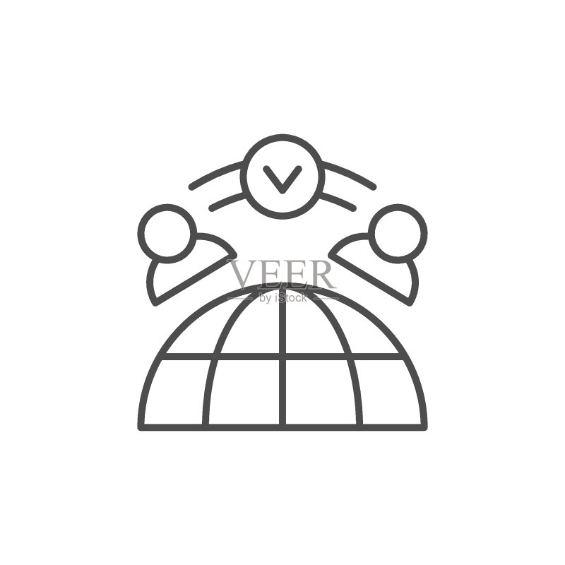 远程办公线性轮廓图标图标素材