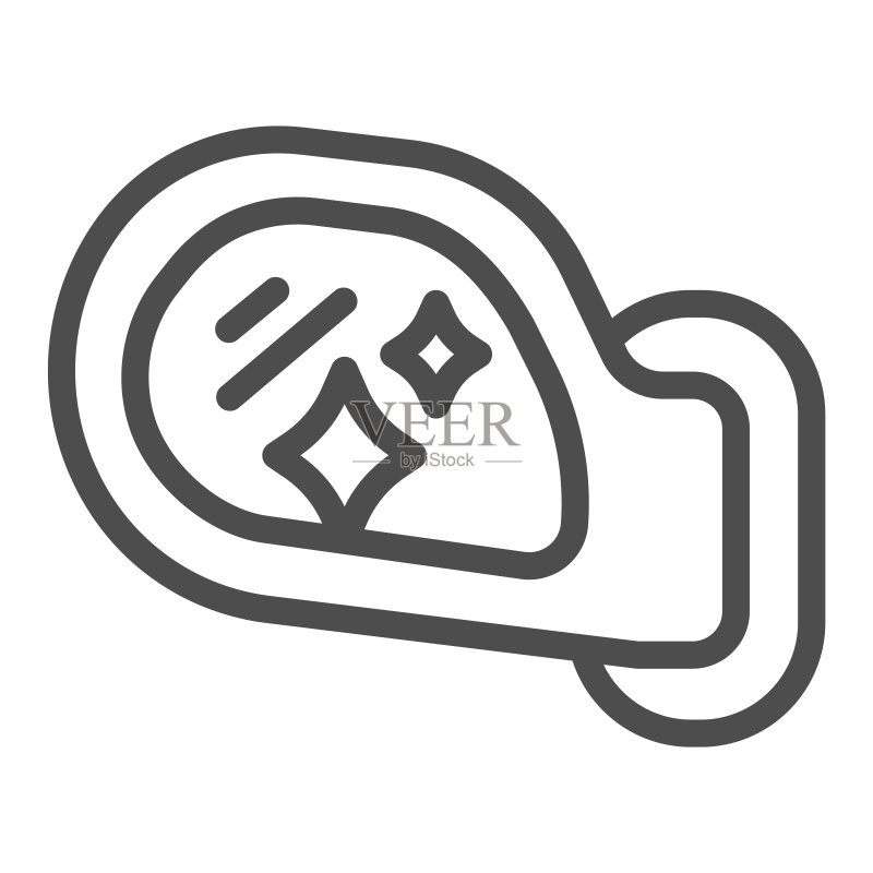 干净的汽车后视镜线条图标,汽车清洗概念,白色背景上的闪亮汽车侧视镜标志,移动概念的轮廓样式汽车清洁服务符号,网页设计。矢量图形。图标素材