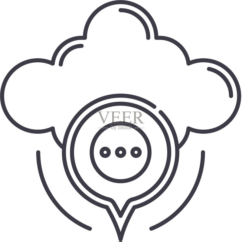 云朵放置线性图标图标素材