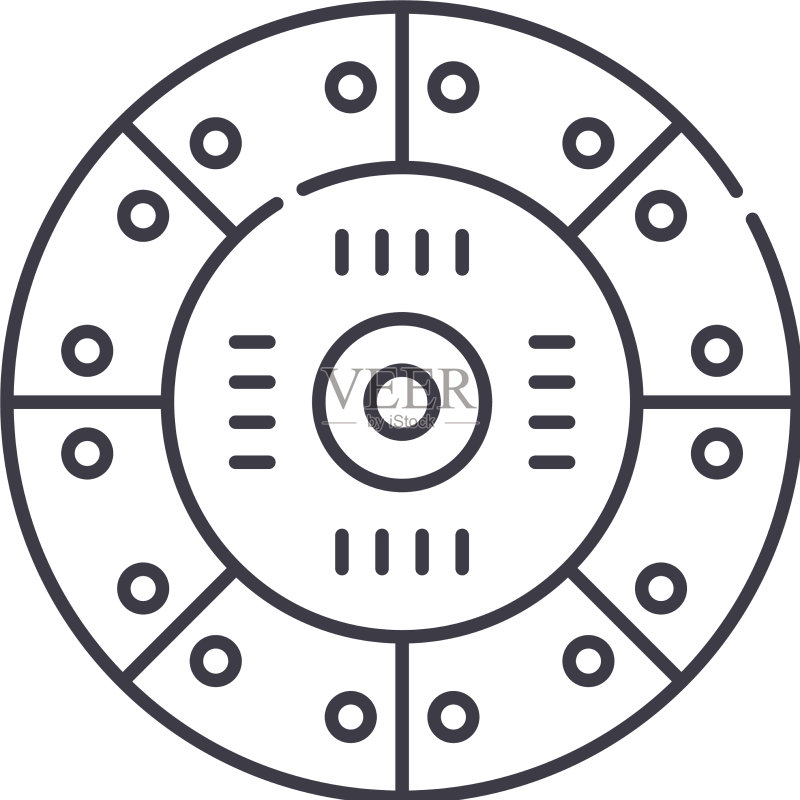 离合器片图标线性图标素材