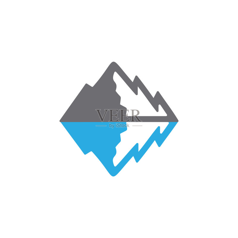 雪山海洋阴影标志图标素材