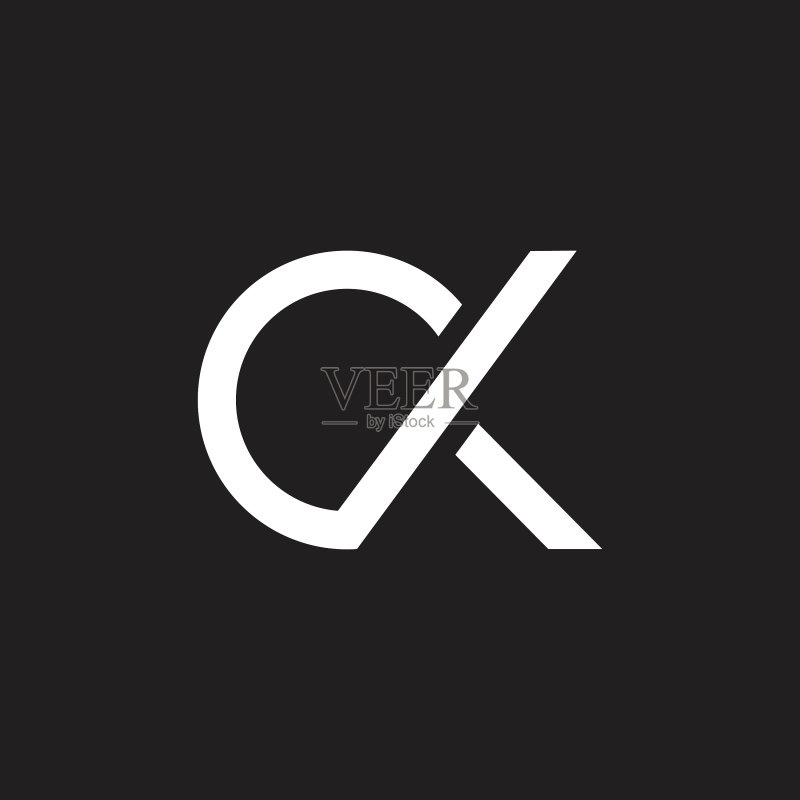 字母CK圆形几何线条标志图标素材