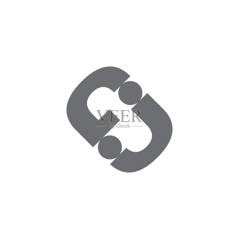 字母J简约几何点设计标志图标素材