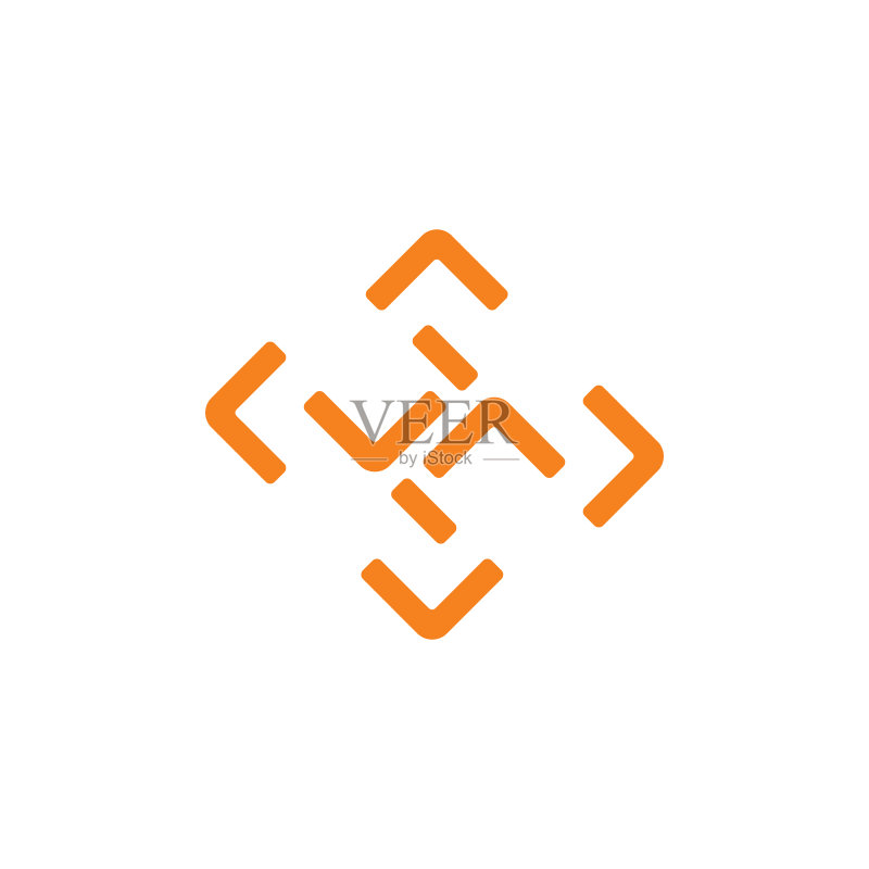 抽象字母H线条几何标志图标素材