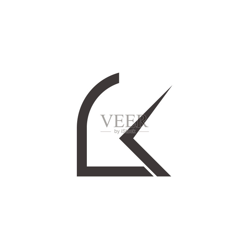 LK字母箭头几何简约logo图标素材