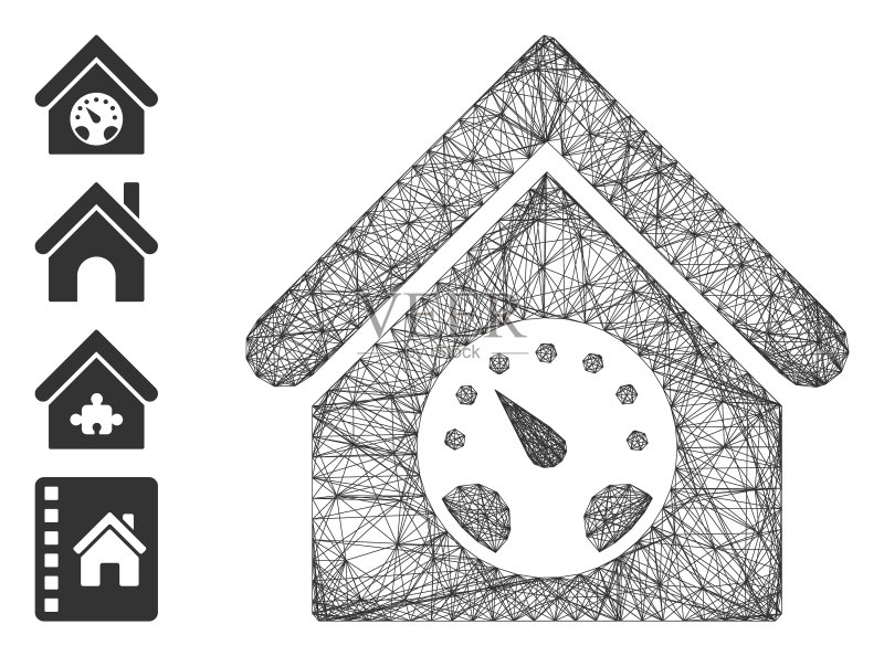 线性仪表建筑网格图标素材