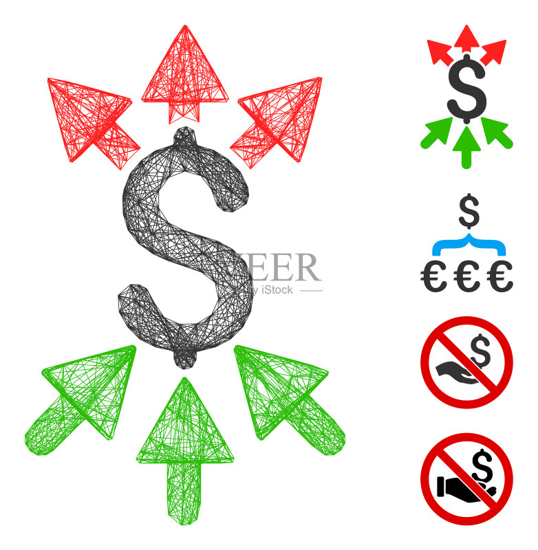 网络支付中介网格图标素材