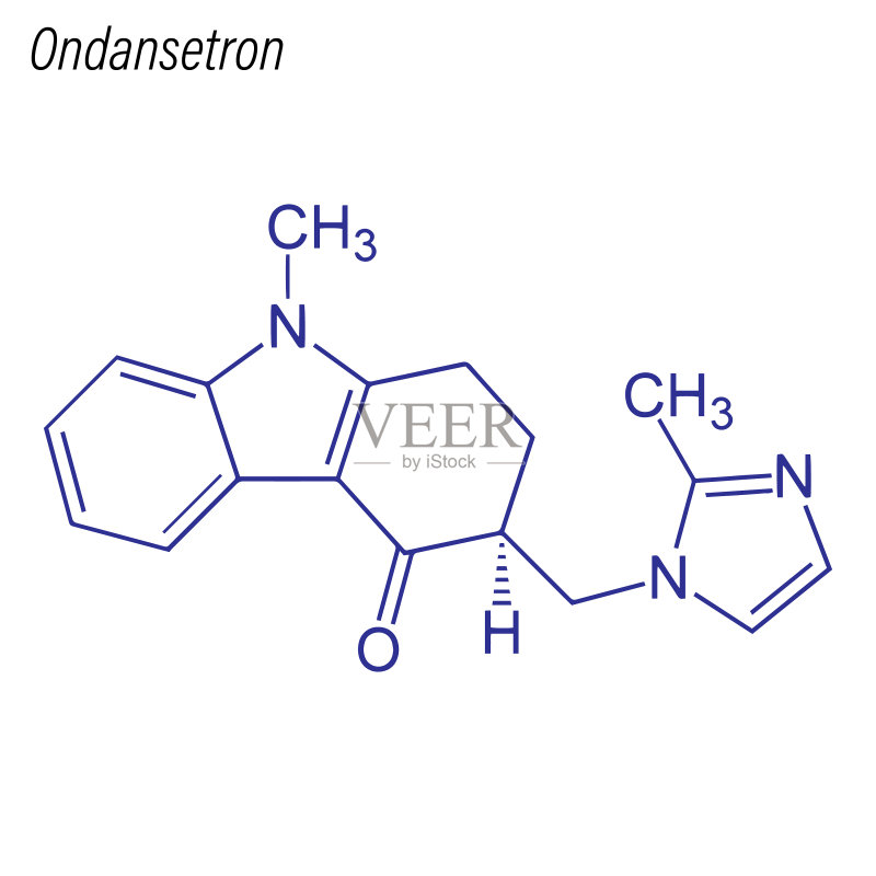 昂丹司琼药物化学骨架式图标素材