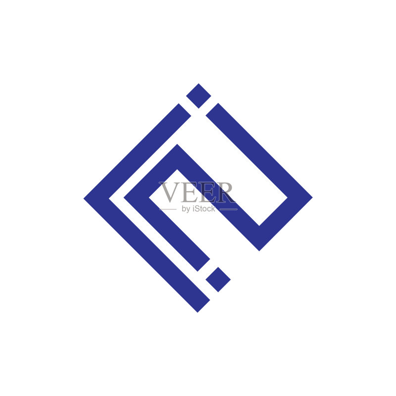 数字I2方形几何Logo图标素材