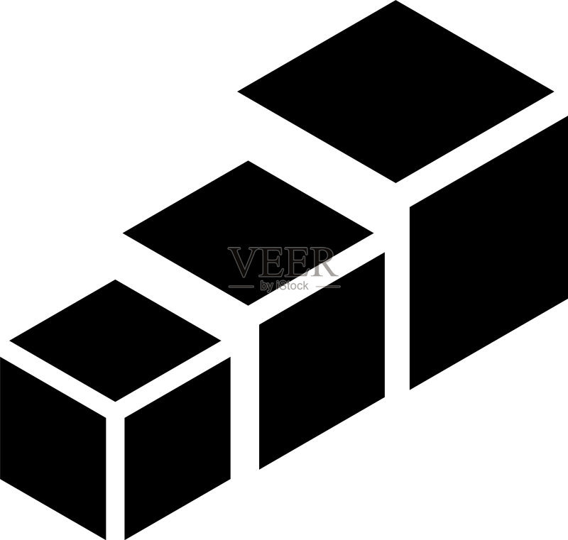 3D立方体正方形图标符号和标志系列图标素材