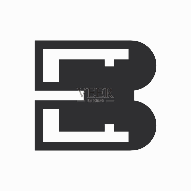 字母EB或BE标志设计图标素材