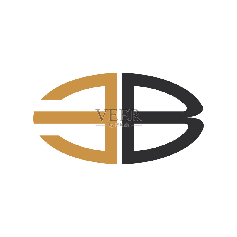 字母EB或BE标志设计图标素材