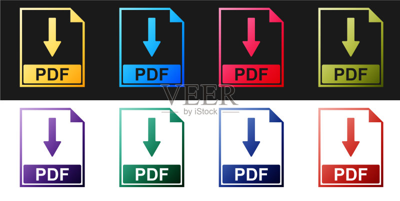 PDF文件文档图标黑色背景素材图标素材