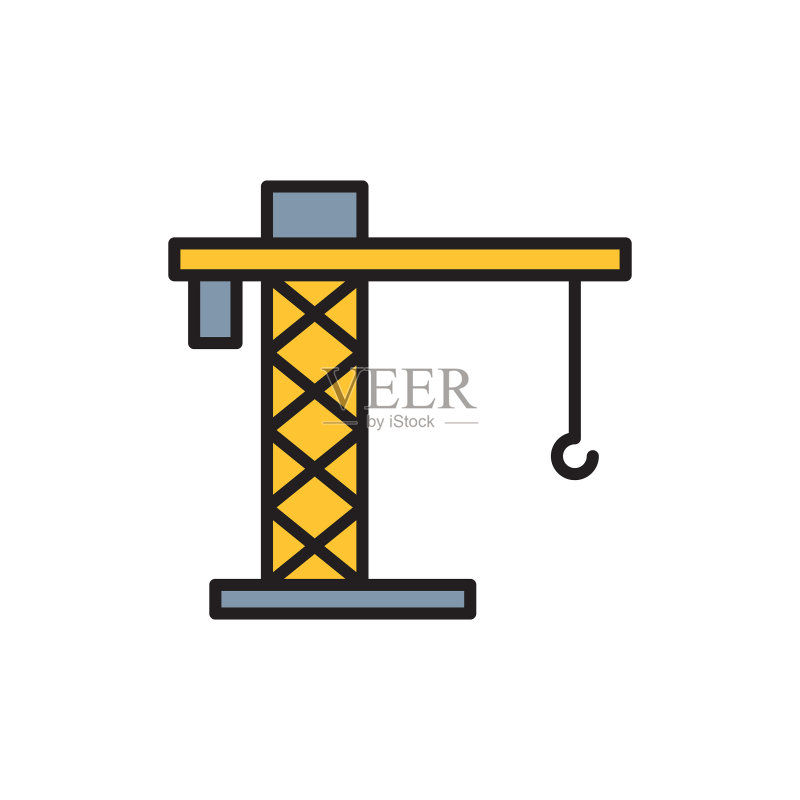 塔式起重机图标符号建筑工具图标素材