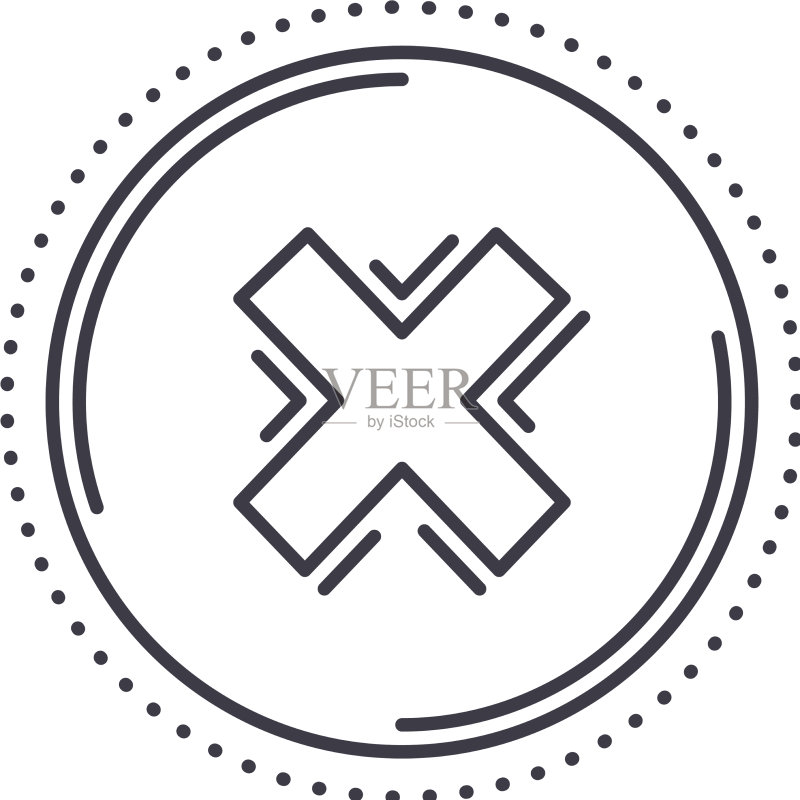 线性隔离的失败标记图标图标素材