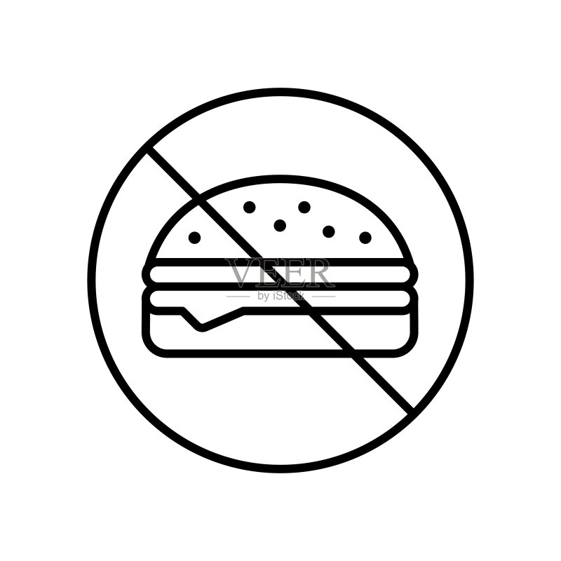 适当的营养图标禁止垃圾食品图标素材