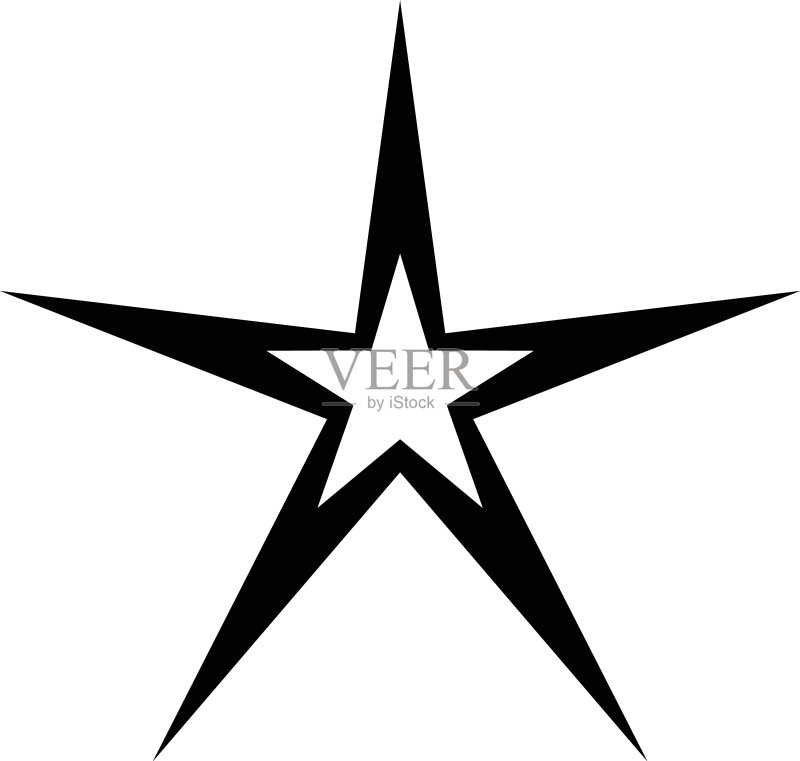 五角星轮廓风格图标图标素材