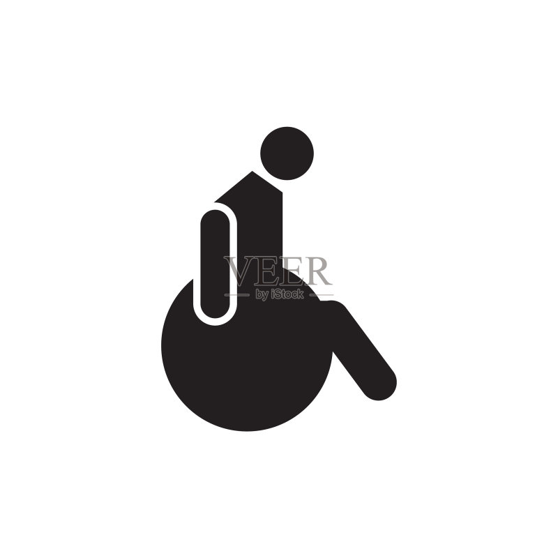 带有轮椅人士的残疾护理Logo设计图标素材