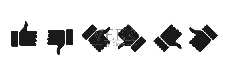 点赞和倒踩图标合集图标素材