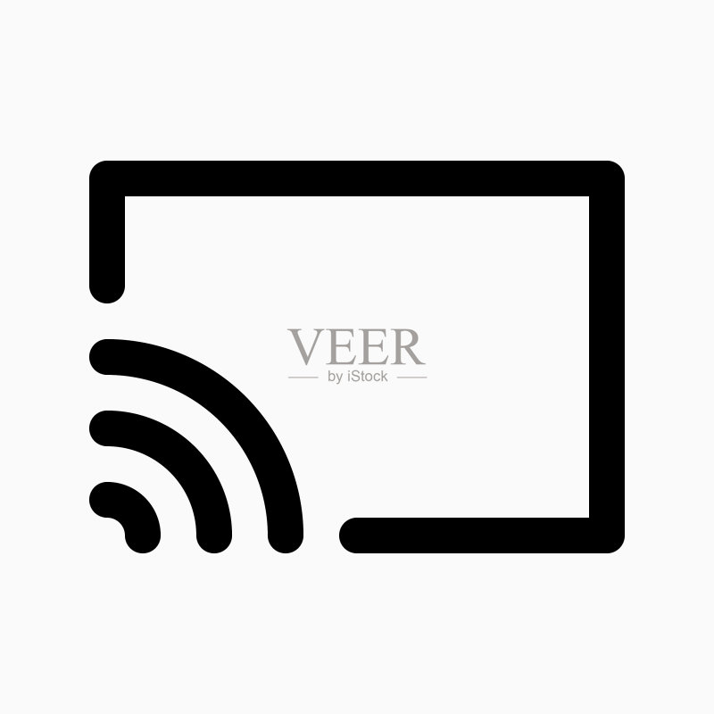 带无线信号的矩形图标素材