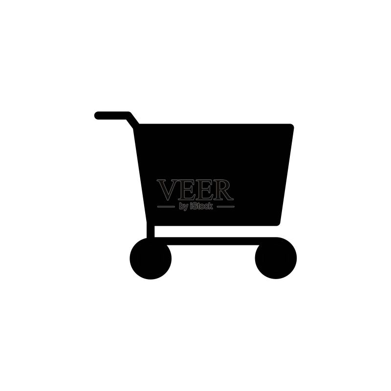 购物车黑色实线图标:平面设计元素,用于插图、轮廓、Logo、移动App、标志、设计、网站UI/UX的矢量符号,EPS 10格式图标素材