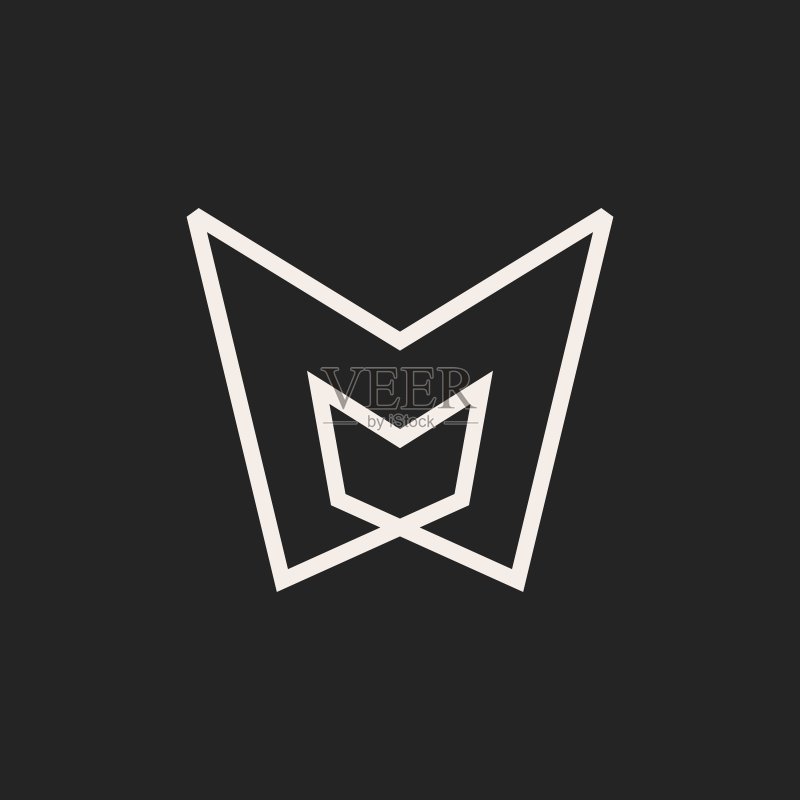 M字母标记MM,时尚复古矢量图标插图图标素材