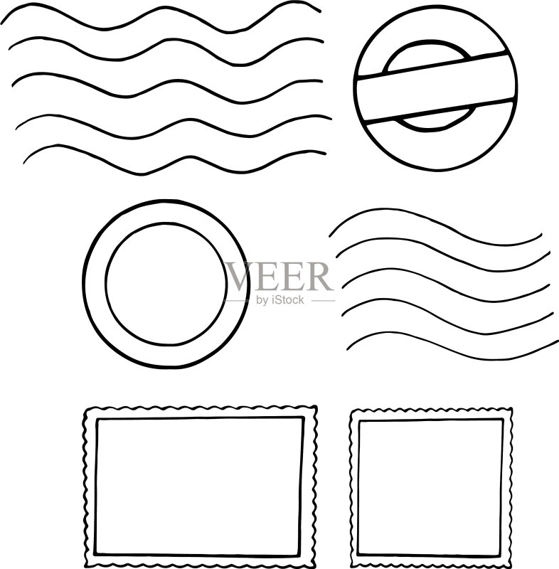 邮票图标贴纸草图图标素材