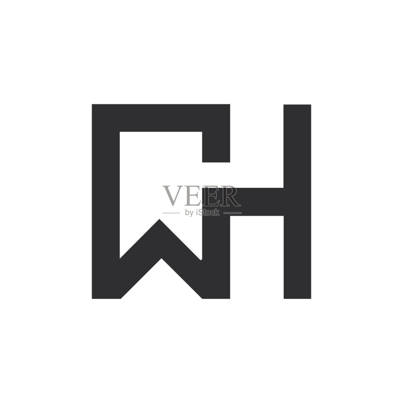 字母WH或HW标志设计图标素材