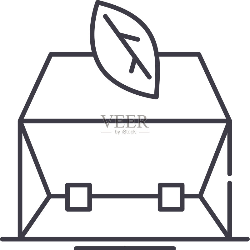 绿色产品线性图标图标素材