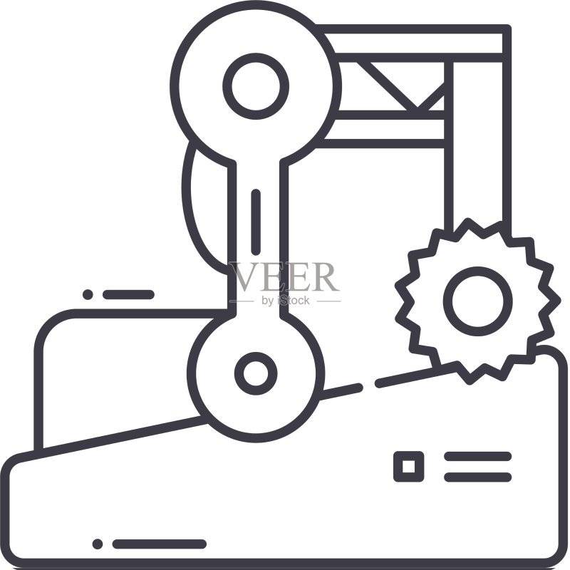 工业工具线性隔离图标图标素材