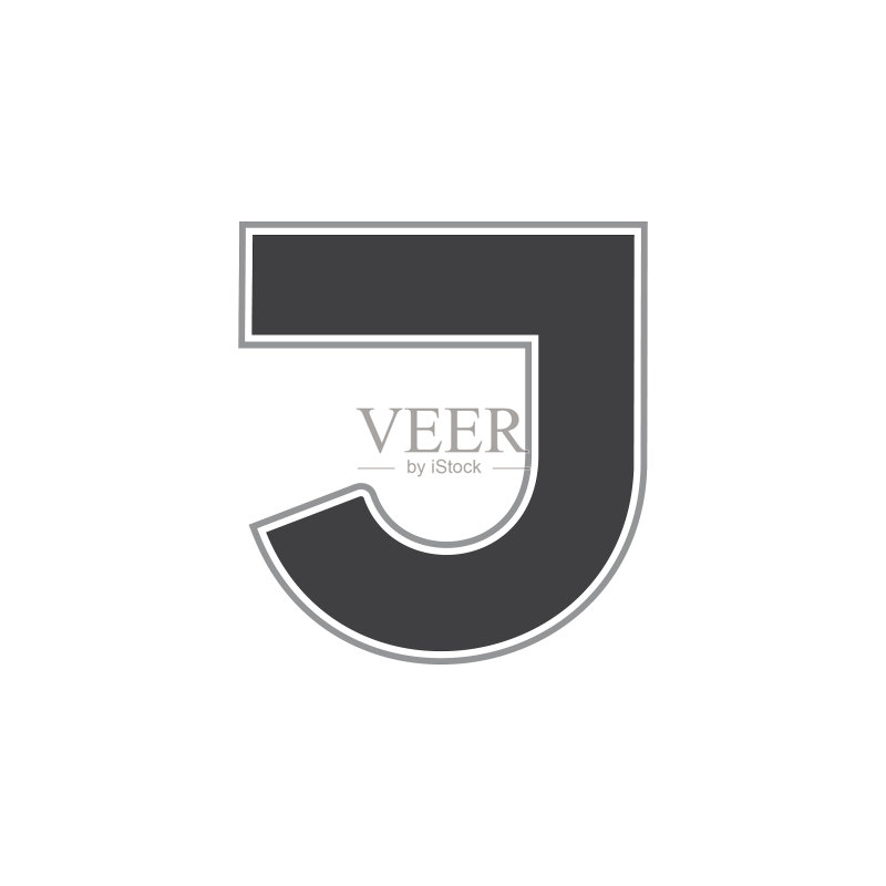 J字母简约几何线条标志图标素材