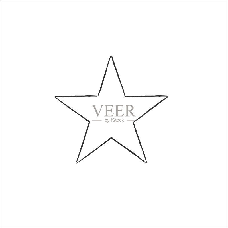 手绘星星涂鸦图标素材图标素材