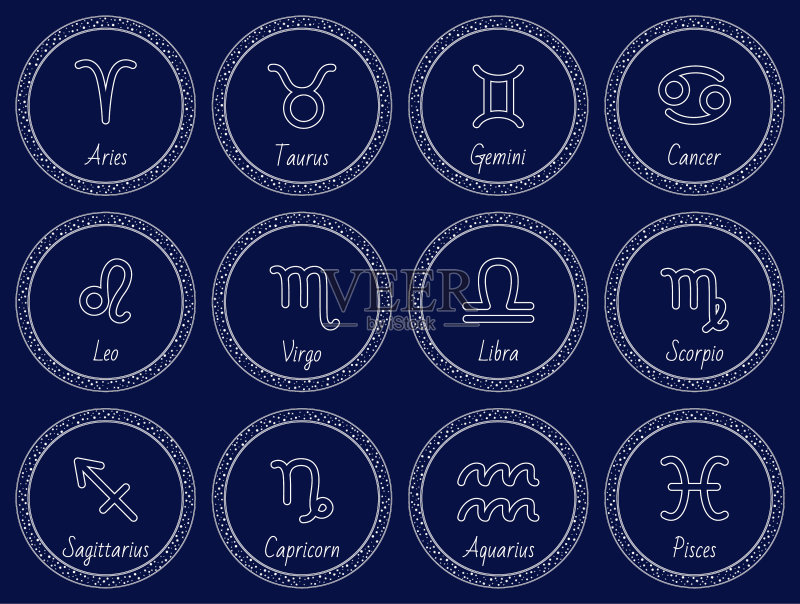 12星座占星运势合集图标素材