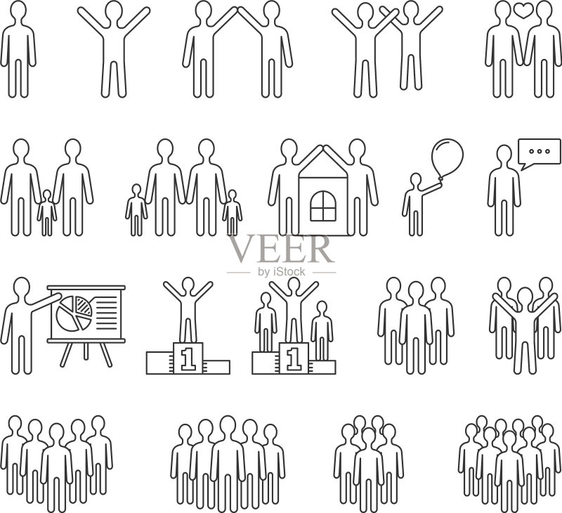 人物线条图标图标素材