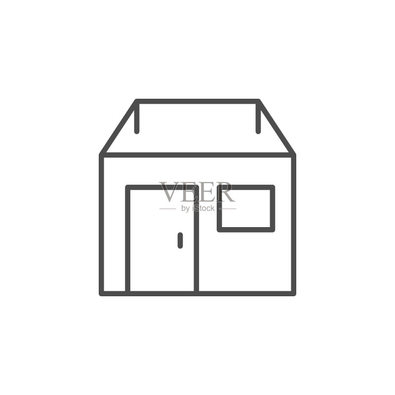 房间线条图标或建筑概念图标素材