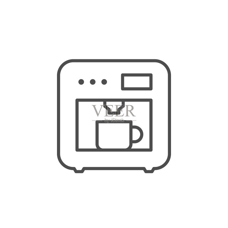 咖啡机线条轮廓图标图标素材
