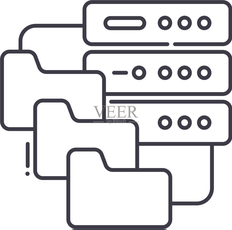 网络文件系统概念线性图标图标素材