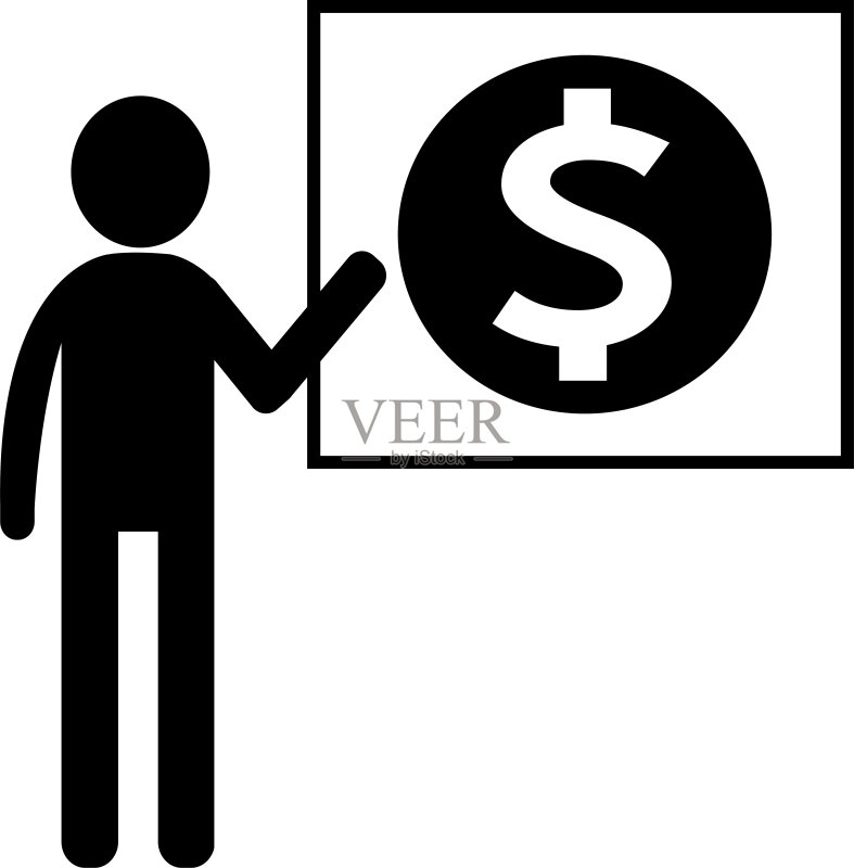 男人展示美元货币图标图标素材