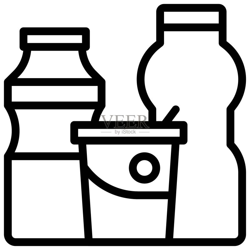 牛奶和酸奶图标,超市和购物中心相关矢量素材图标素材