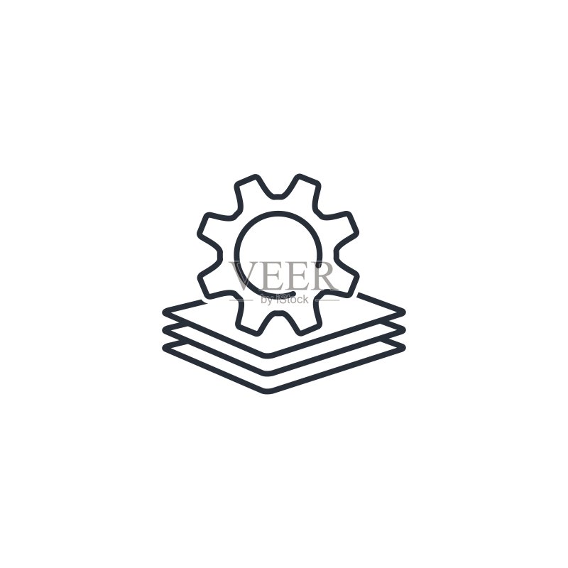信息包的电子处理线性图标图标素材