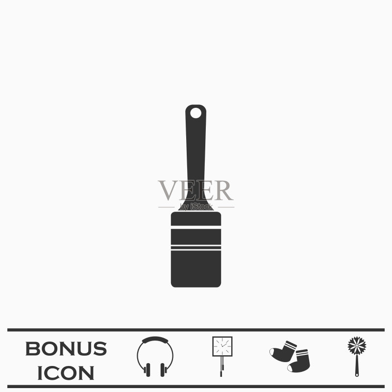 翻新工具刷子粉刷图标(扁平风格)图标素材