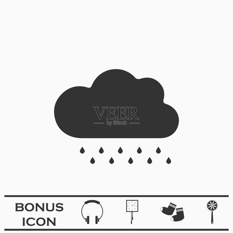 扁平风格雨天图标图标素材